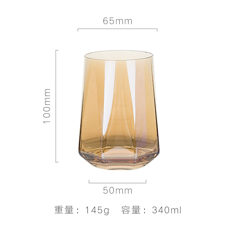 Lu Jing creativo borde de oro hexagonal copa de vino copa de whisky taza octogonal copa de vino extranjero copa de cóctel de jugo