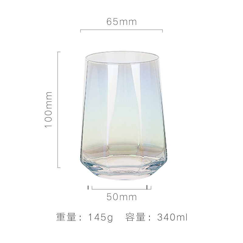 Lu Jing creativo borde de oro hexagonal copa de vino copa de whisky taza octogonal copa de vino extranjero copa de cóctel de jugo