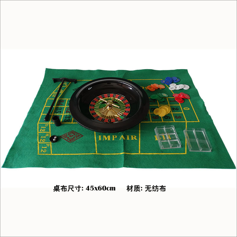 Juego de juego de ruleta de 10 pulgadas 25cm con mantel cuentas de chip ruleta amigos Actividad de la empresa del partido