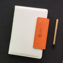 白色笔记本印刷 广告记事本定 制logo橙色本子 平装A5套芯25K本子