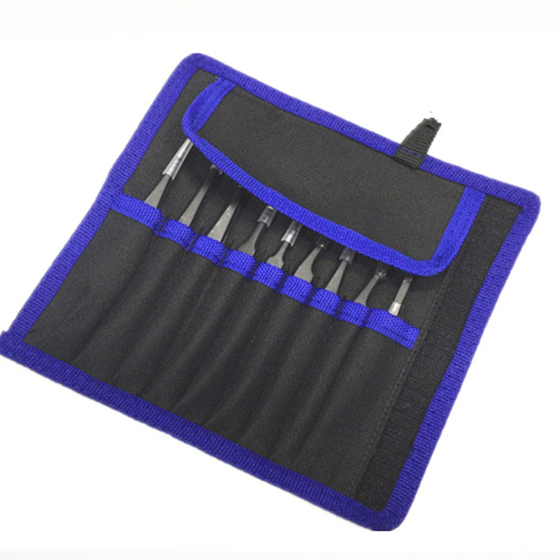Venta al por mayor bolsa de lona de 9 piezas pinzas traje ESD anti-estática punta codo pelo recoger injerto pestañas eliminación reparación de la máquina