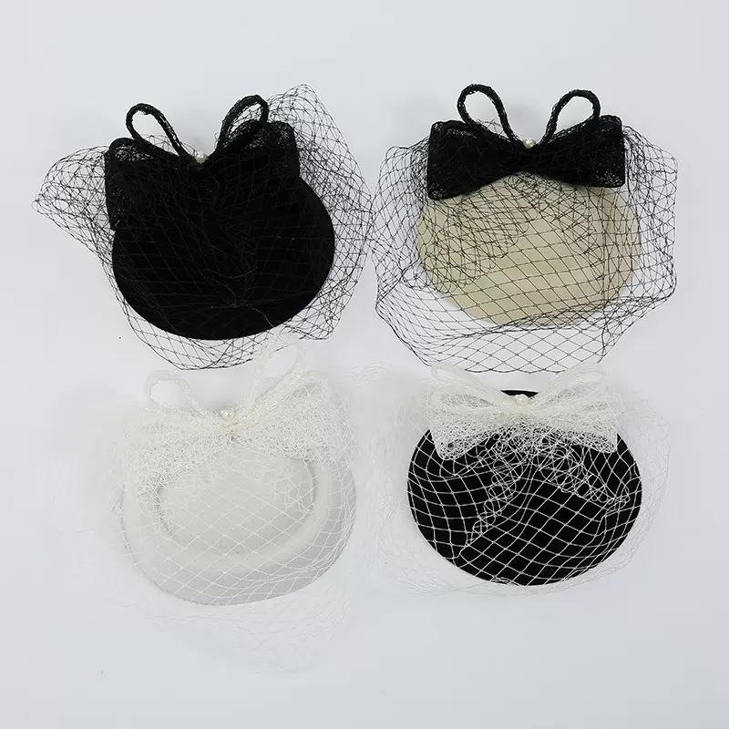 欧美款女士礼帽 亚马逊热销蕾丝蝴蝶结西式宴会服礼帽 跨境货源