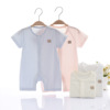 Children's summer thin cotton bodysuit for new born girl's, with short sleeve, 0-1 years