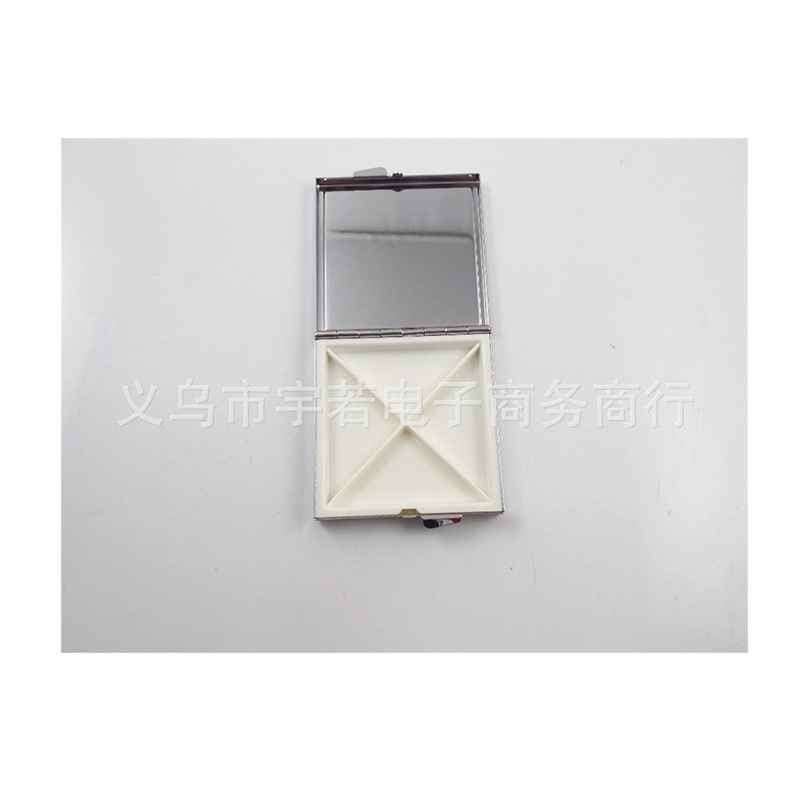 New four -grid fixed plaid pill box portable simple metal pill box…