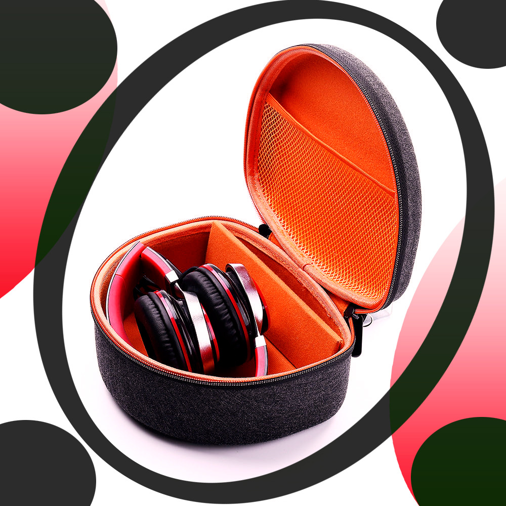 厂家便携式防摔防压方形EVA耳机包硬壳折叠收纳包装盒可印制LOGO