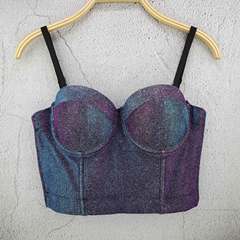 Stylish Unisex Casual Women's Solid Color Cotton Sleeveless European and American Vests with Gold Pink Short Straps, Factory Wholesale