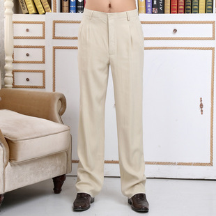 Mulberry silk men's pants dad spring/summer heavy silk suit pants mulberry silk juanfang casual pants summer