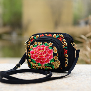 (Wholesale), ethnic retro phone bag from Yunnan province, shoulder bag, ethnic style, with embroidery, wide screen