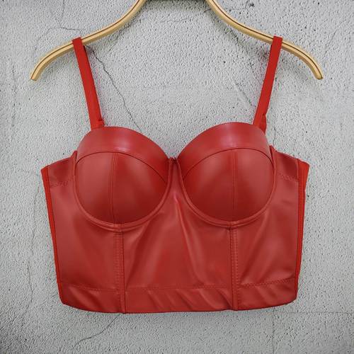 Hot Selling Leather Suspender Women's Solid Color Summer Elastic Vest Versatile Sexy Korean Style Bra European and American Chest Wrap Vest