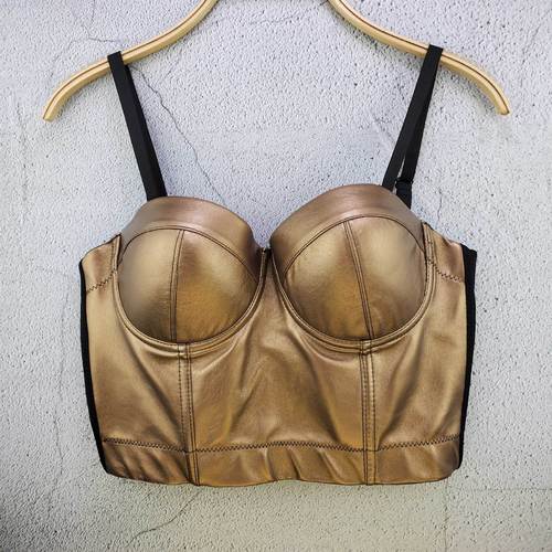 Hot Selling Leather Suspender Women's Solid Color Summer Elastic Vest Versatile Sexy Korean Style Bra European and American Chest Wrap Vest