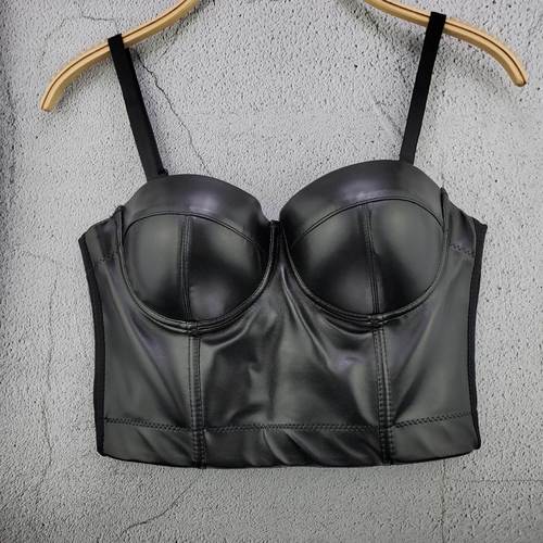 Hot Selling Leather Suspender Women's Solid Color Summer Elastic Vest Versatile Sexy Korean Style Bra European and American Chest Wrap Vest