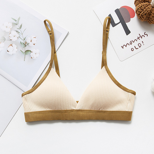 New contrasting color threaded cotton wrapped chest strap chest pad small chest no rims bra beautiful back vest small suspender manufacturer direct sale