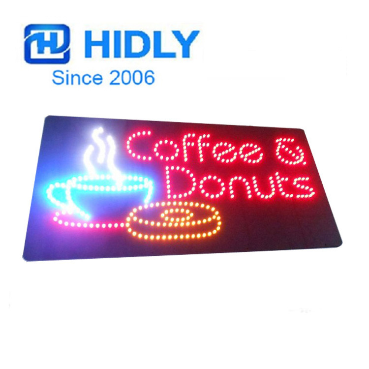 海得利招牌lLED招牌LED COFFEE DONUT甜点店铺指示牌悬挂式