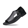 Summer breathable sandals, fashionable casual footwear for leather shoes, genuine leather, Korean style