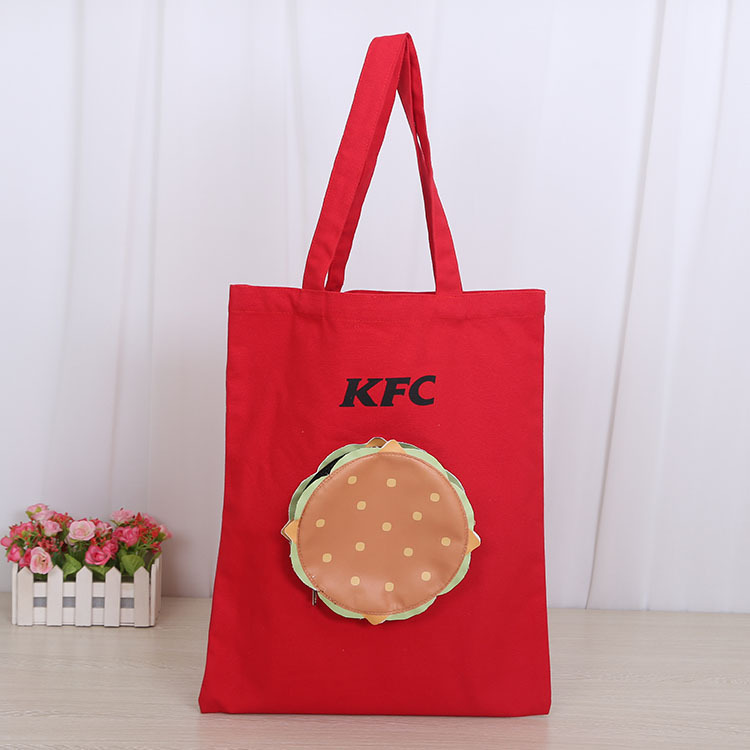 通用红色帆布袋定 制logo广告宣传手提袋全棉空白学生帆布包定 做