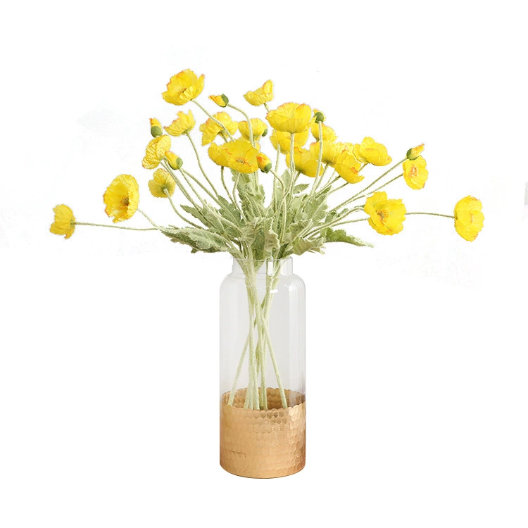 Model decorative simulation fake flower planting Mao Yumei living room simulation planting hair 4 -headed poppy flowers