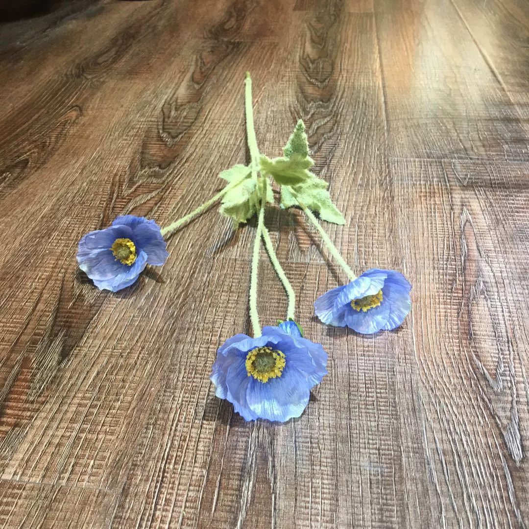 Model decorative simulation fake flower planting Mao Yumei living room simulation planting hair 4 -headed poppy flowers