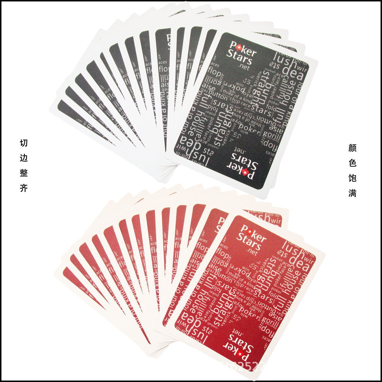 Plástico helado naipes de impresión lavable PVC poker rojo y negro dos colores opcional amarillo arena fina de plástico