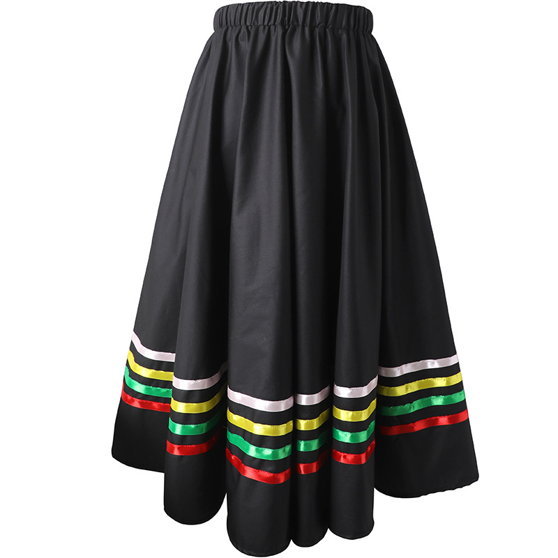 Ropa de práctica de baile falda de rendimiento de las mujeres falda de swing grande de las mujeres adultos cuerpo chino ballet danza falda ropa de rendimiento