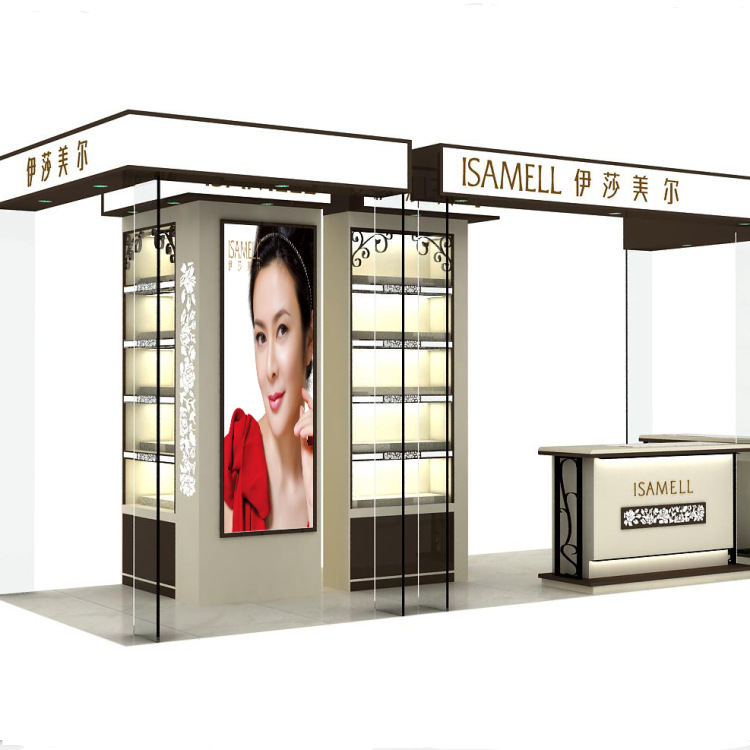 设计与制作面膜展柜彩妆中岛柜台化妆品展厅展示柜专卖店展柜