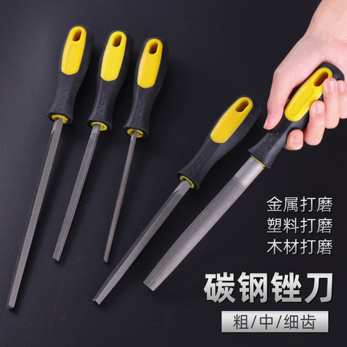 Carbon steel file 6 inches 8 inches 10 inches 12 inches triangle file medium tooth flat semicircle file trimming file woodworking tools