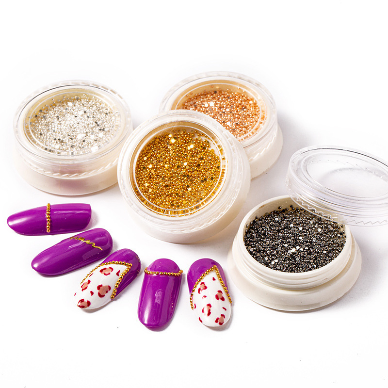 NEWBY nail small steel ball 1000 acrylic electroplated metal four-color simple small steel ball semicircle beads NEWBY nail small steel ball 1000 acrylic electroplated metal four-color simple small steel ball semicircle beads