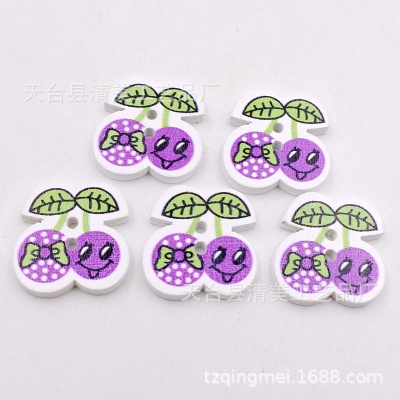 Envío gratuito accesorios hechos a mano de bricolaje colorido Botón de madera de cerezo Ropa Accesorios bufanda hebilla 50 unidades un paquete