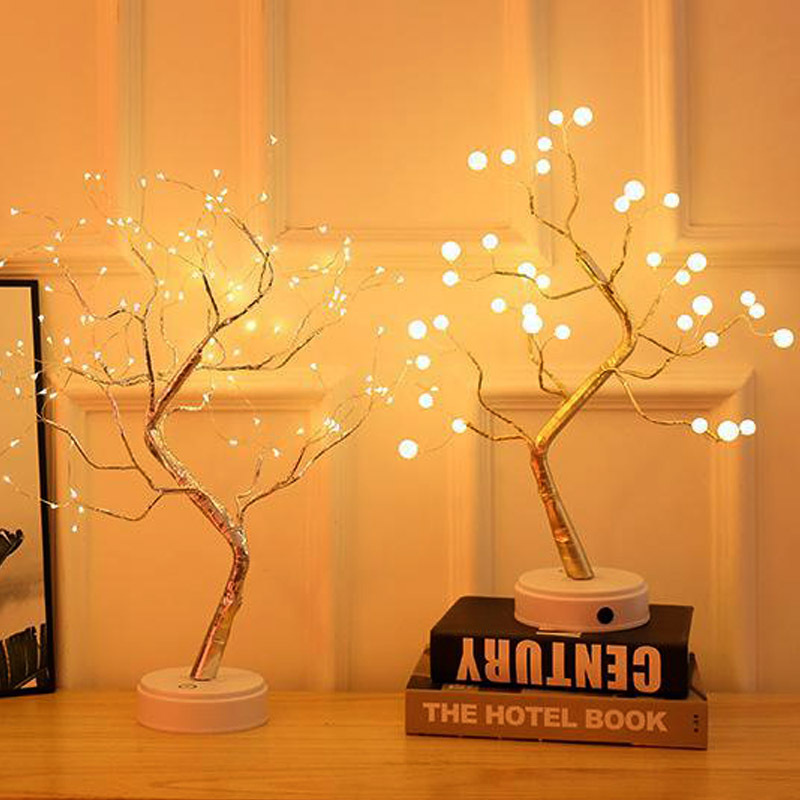 Luz del árbol de perlas LED Acción de Gracias interior decoración de la luz del hogar Navidad fiesta escenario de la luz de la noche