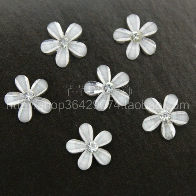 Оптовая прозрачная пятилепестковая Смола 10 мм 15 мм Алмазный цветок чехол для телефона DIY Материал одежда аксессуары для волос