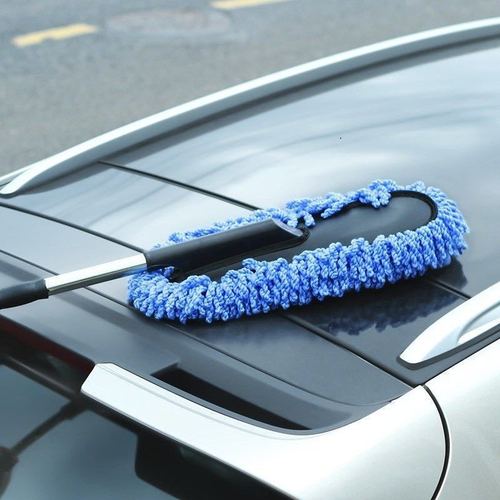 Car telescopic flat brush car mop water brush long handle dust duster car wash brush