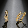 Fashionable earrings, universal zirconium, wish, European style, simple and elegant design, micro incrustation, wholesale