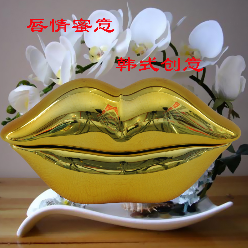 美丽性感动人镀金红唇电话烈焰红唇电话机新婚家居用品电话机