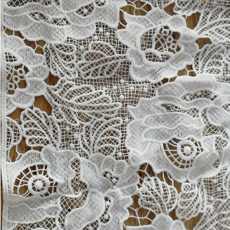 厂家服装刺绣辅料花边面料  牛奶丝水溶花边服饰面料批发