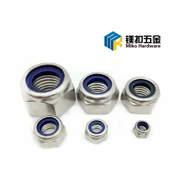 На складе и быстрая доставка 304 Нержавеющая сталь Контргайка DIN985 нержавеющая сталь нейлон Контргайка M2-30