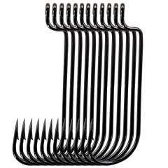 50-Piece Texas Rigged Fishing Set with Lead Weights, Carbon Steel Hook, Wide-Belly, Narrow-Belly, Upside-Down Jig Hooks with Barbed Bend, Curved Handle