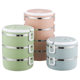 Factory wholesale stainless steel lunch box insulated lunch box student multi-layer round large capacity lunch box printing LOGO