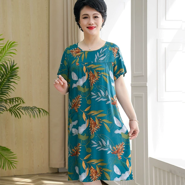 Short Sleeve D-2 Blue Rhyme Flower Branch