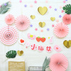 Creative model hot macaron hanging jewelry package party supplies decorative paper fan Caple birthday pull flag suit