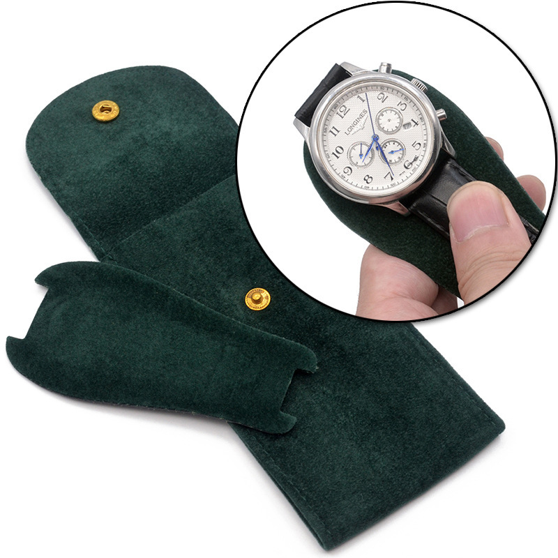 High quality special bead fleece snap watch bag mechanical watch case scratch-resistant portable thick double-sided watch cloth bag High quality special bead fleece snap watch bag mechanical watch case scratch-resistant portable thick double-sided watch cloth bag