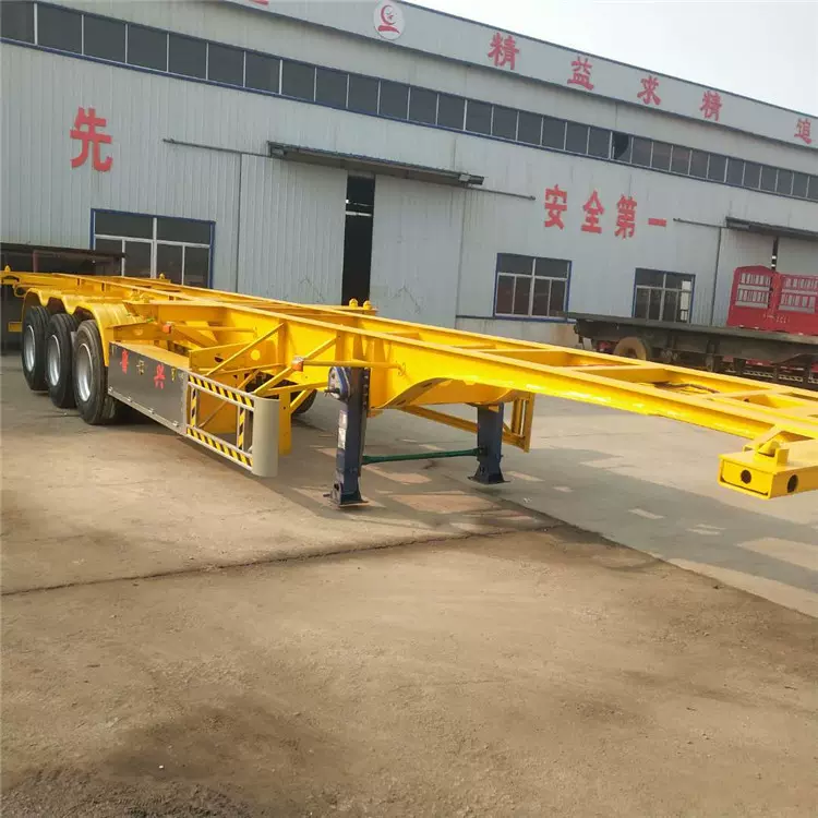 港口集装箱骨架运输车 出口非洲厢式集装箱运输半挂车 货柜半挂车