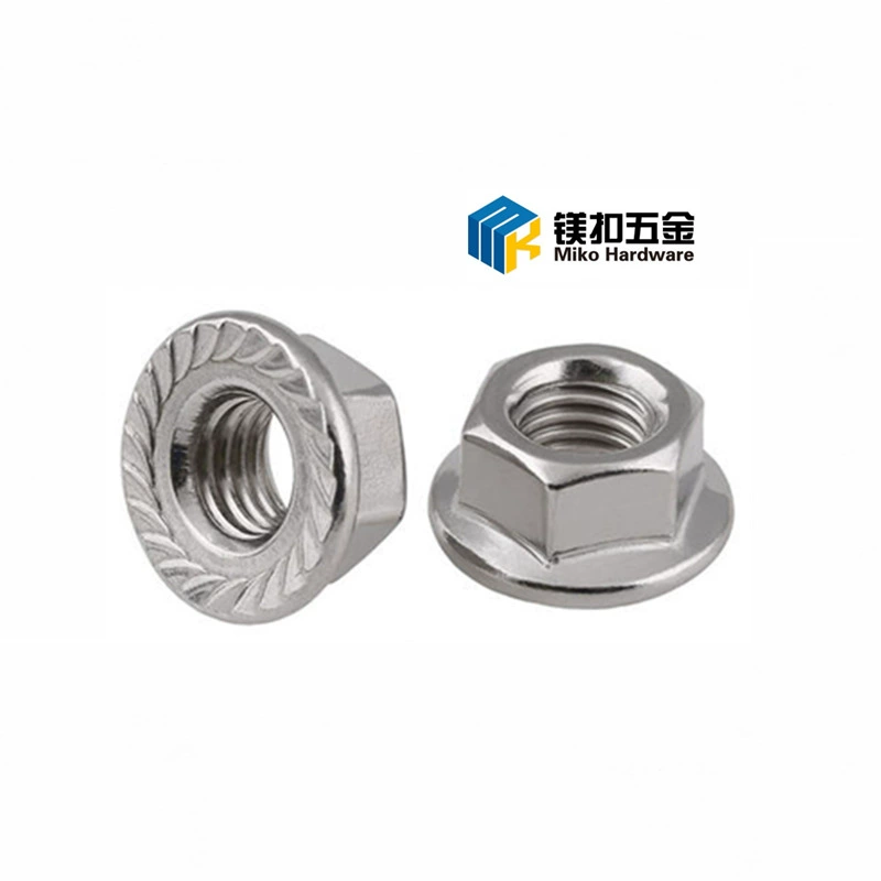 В наличии Поставка 304 Нержавеющая сталь США Шестигранная Фланцевая гайка ANSI/ASME B18.2.2 Шестигранный фланец