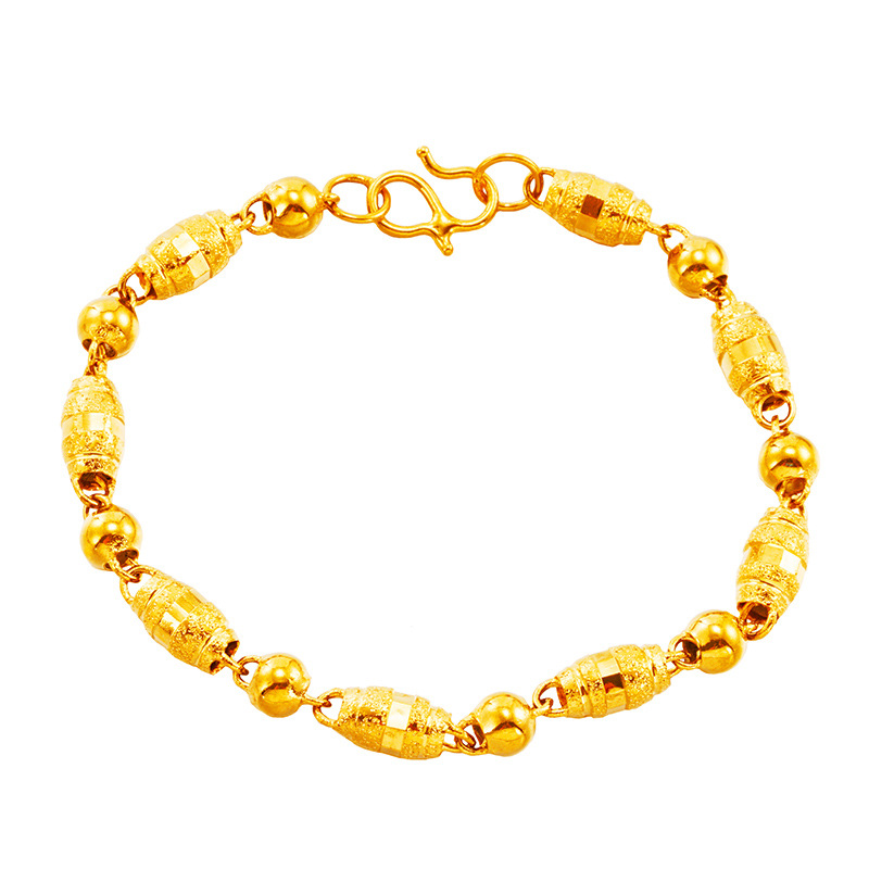 Estilo étnico esmerilado perlas hueco imitación 24K oro pulsera pareja helado de oliva perlas Vietnam arena oro joyería