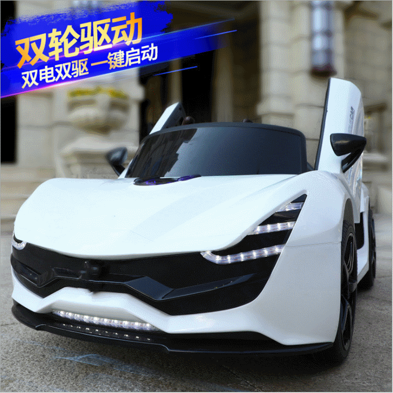 Coche eléctrico para niños coche de control remoto de cuatro ruedas mecedora cochecito de 4 ruedas coche de juguete para niños coche deportivo de carga