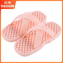 糖果色浴室镂空拖鞋洗澡家用软底居家平底女日式可爱足底按摩鞋