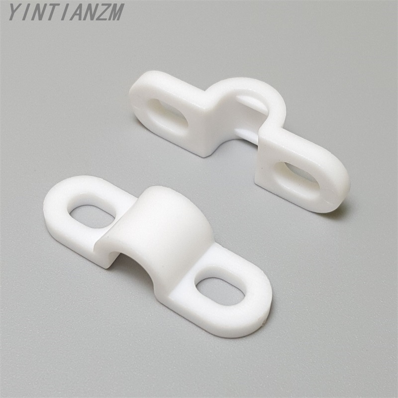 18mm孔距弧形压线板7mm大外径圆形电线压线板桥型白色塑料线夹