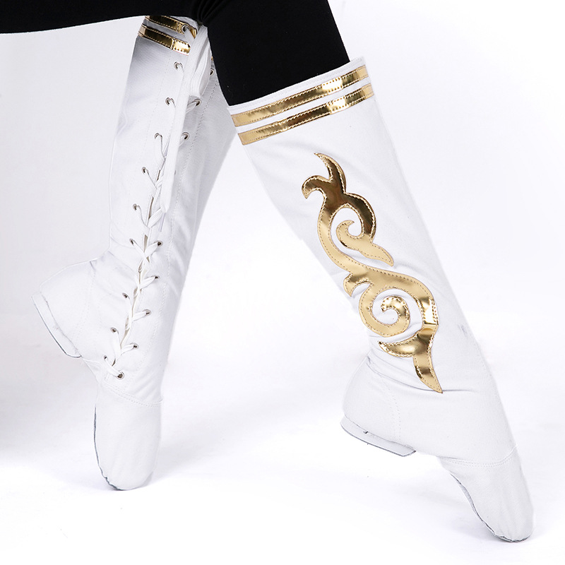 Sitang botas de montar Jazz botas de cuero de baile mongol danza Xizanga danza nacional botas altas rendimiento