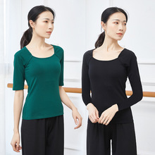 清仓优惠~舞蹈练功服成人复古芭蕾风教师形体服长袖内搭