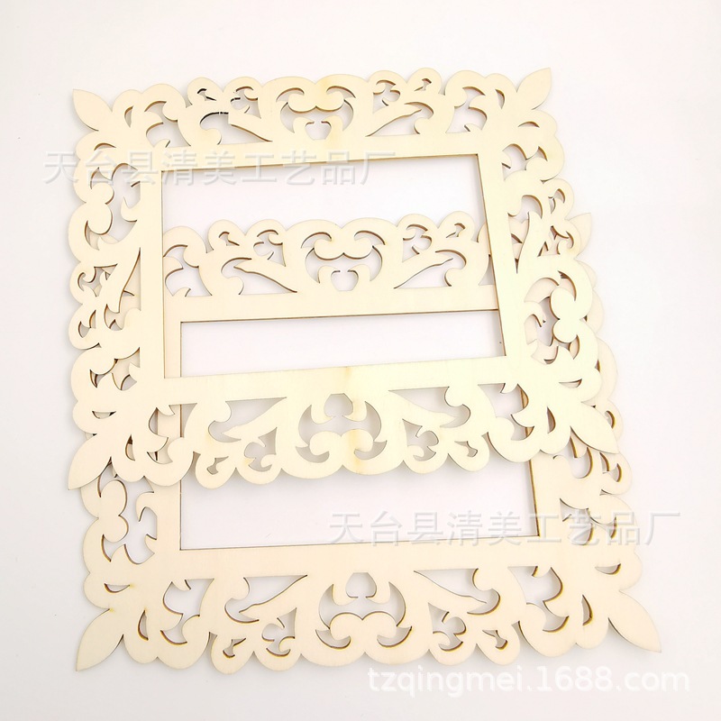 Marco de fotos de madera creativo Artesanía minimalista moderna Marco de fotos de piezas de madera sin pulir Decoración colgante de Navidad de bricolaje