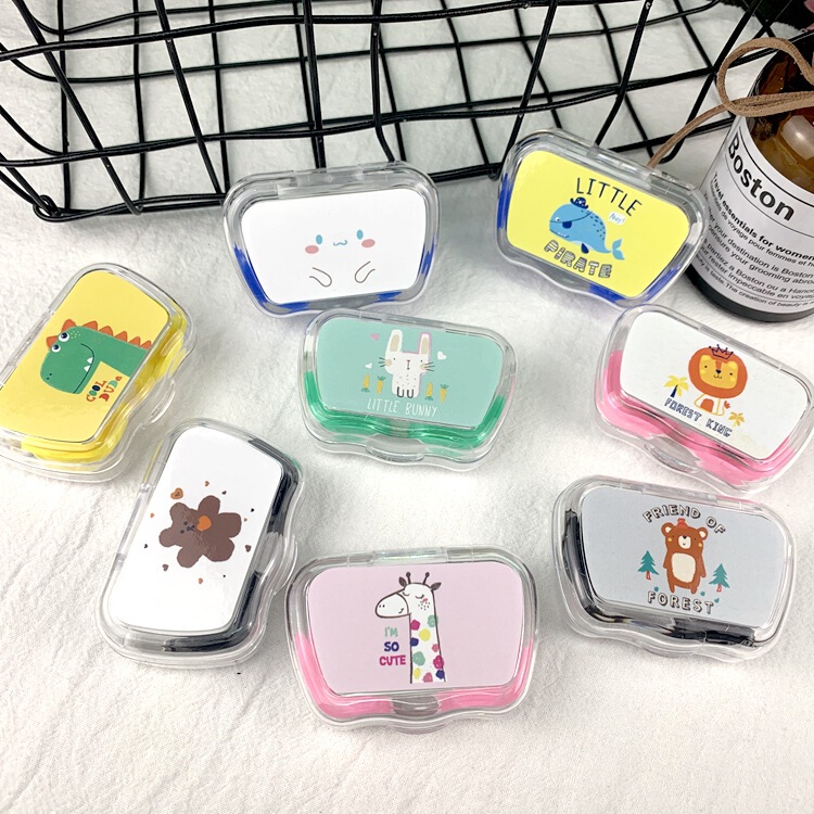 Ins Contact Lens Box Wholesale Myopia Glasses Contact Lens Companion Box Cartoon Portable Glasses Storage Box
