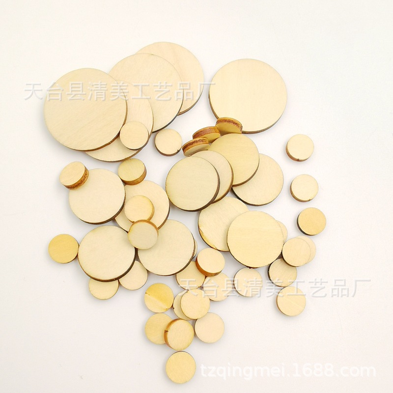 10-30mm piezas redondas de madera mezcladas con piezas redondas de madera 50 piezas en un paquete